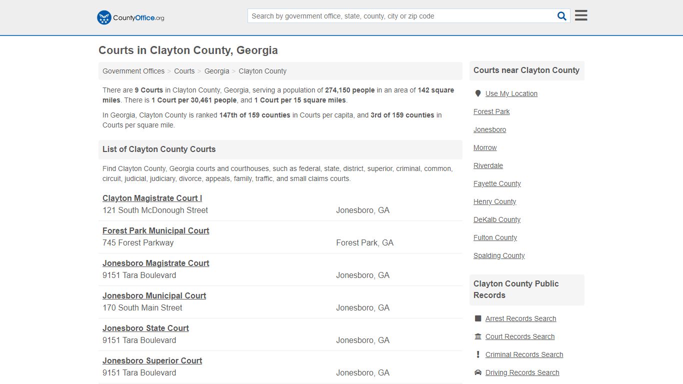 Courts - Clayton County, GA (Court Records & Calendars)